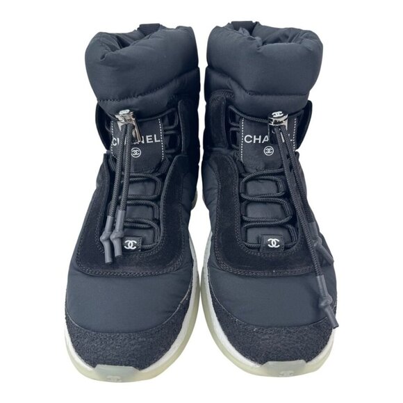 Chanel Snow Boots – Coco Neige 2021/2022 Nylon Suede Black EU 38 - Picture 3 of 10